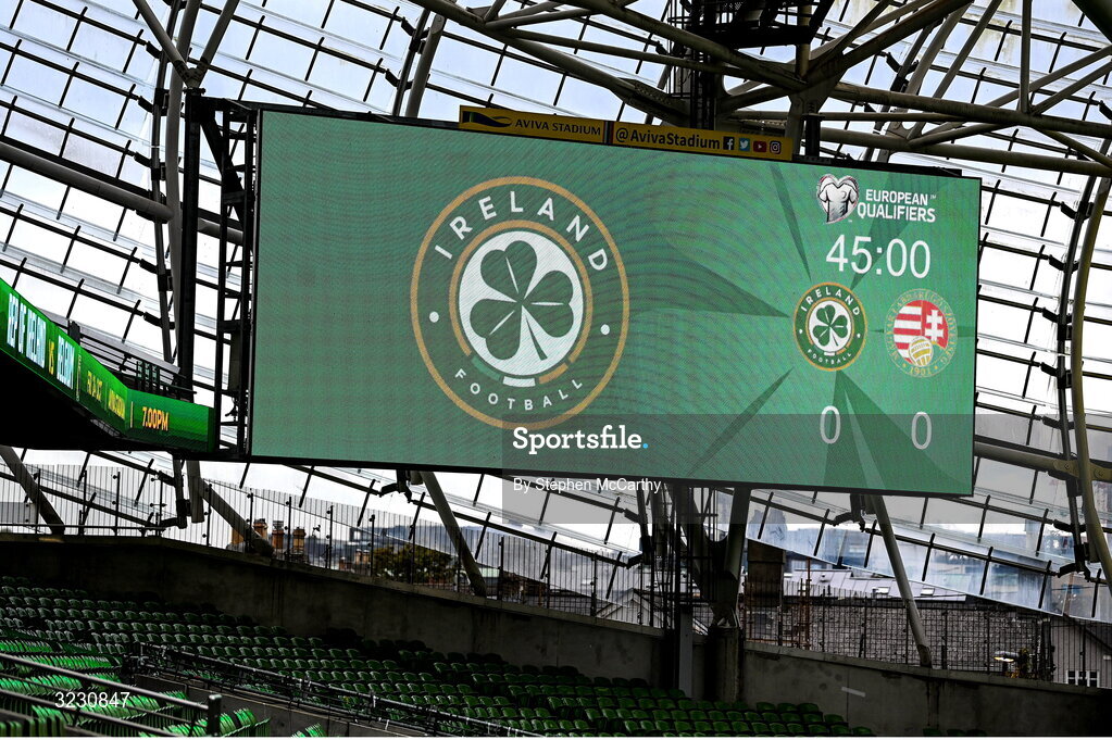 6 September 2025; A general view inside the stadium before the FIFA World Cup 2026 Group F qualifying match between Republic of Ireland and Hungary at the Aviva Stadium in Dublin. Photo by Stephen McCarthy/Sportsfile