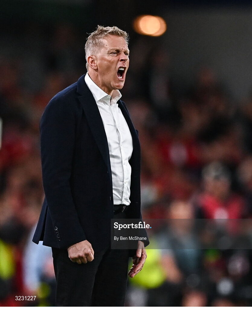 6 September 2025; Republic of Ireland head coach Heimir Hallgrimsson during the FIFA World Cup 2026 Group F qualifying match between Republic of Ireland and Hungary at the Aviva Stadium in Dublin. Photo by Ben McShane/Sportsfile