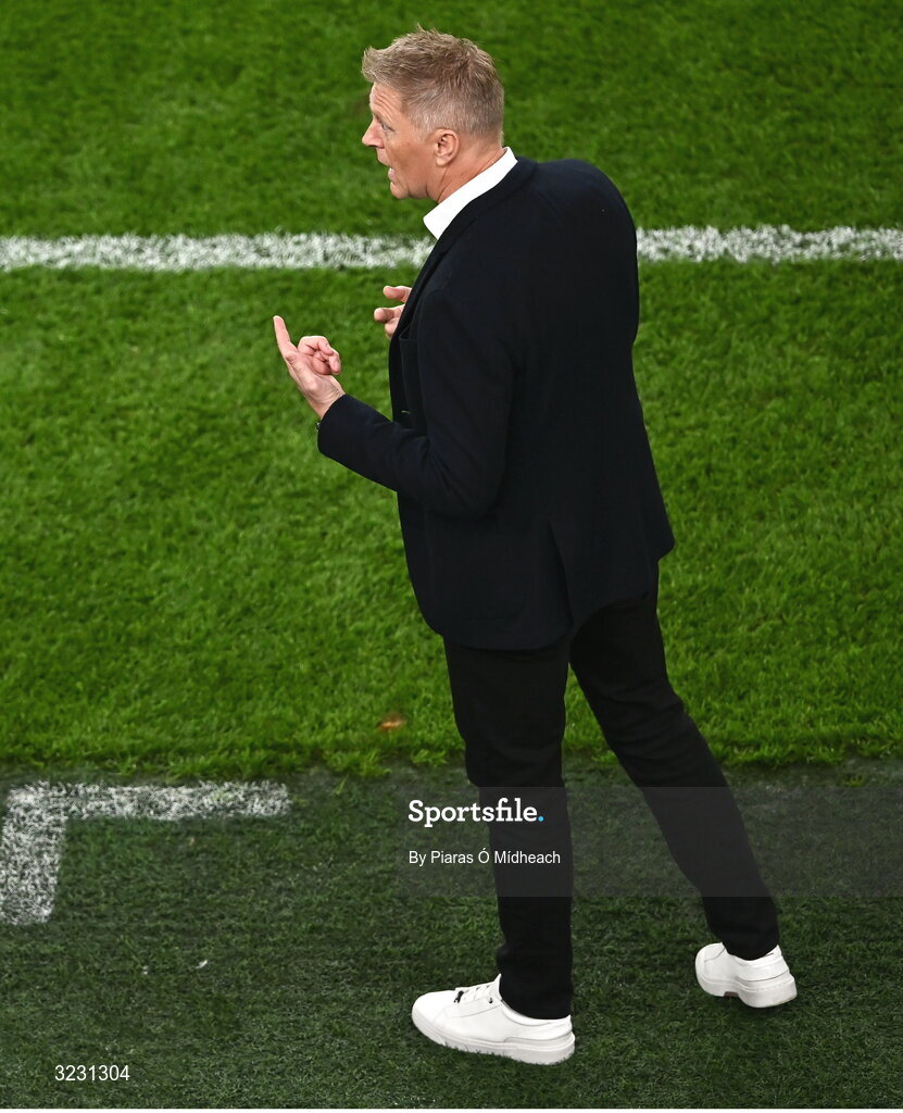 6 September 2025; Republic of Ireland head coach Heimir Hallgrimsson during the FIFA World Cup 2026 Group F qualifying match between Republic of Ireland and Hungary at the Aviva Stadium in Dublin. Photo by Piaras Ó Mídheach/Sportsfile