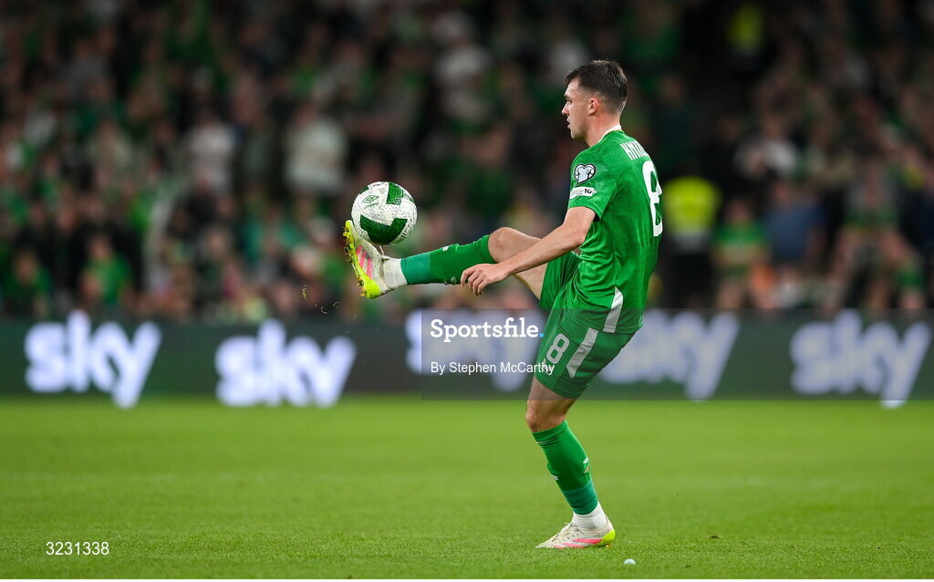 6 September 2025; Jason Knight of Republic of Ireland during the FIFA World Cup 2026 Group F qualifying match between Republic of Ireland and Hungary at the Aviva Stadium in Dublin. Photo by Stephen McCarthy/Sportsfile