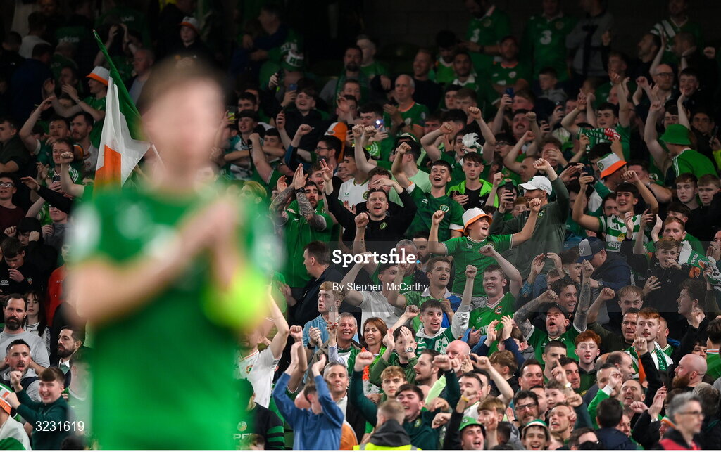 6 September 2025; Republic of Ireland supporters after the FIFA World Cup 2026 Group F qualifying match between Republic of Ireland and Hungary at the Aviva Stadium in Dublin. Photo by Stephen McCarthy/Sportsfile