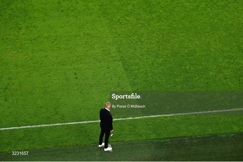 6 September 2025; Republic of Ireland head coach Heimir Hallgrimsson during the FIFA World Cup 2026 Group F qualifying match between Republic of Ireland and Hungary at the Aviva Stadium in Dublin. Photo by Piaras Ó Mídheach/Sportsfile