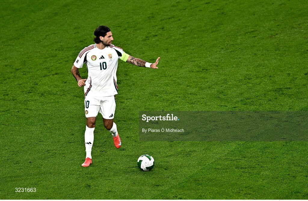6 September 2025; Dominik Szoboszlai of Hungary during the FIFA World Cup 2026 Group F qualifying match between Republic of Ireland and Hungary at the Aviva Stadium in Dublin. Photo by Piaras Ó Mídheach/Sportsfile