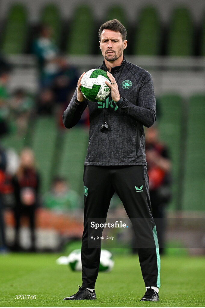 6 September 2025; Republic of Ireland assistant coach Paddy McCarthy before the FIFA World Cup 2026 Group F qualifying match between Republic of Ireland and Hungary at the Aviva Stadium in Dublin. Photo by Seb Daly/Sportsfile