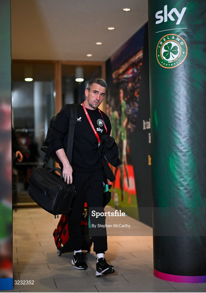6 September 2025; Republic of Ireland team doctor Sean Carmody arrives for the FIFA World Cup 2026 Group F qualifying match between Republic of Ireland and Hungary at the Aviva Stadium in Dublin. Photo by Stephen McCarthy/Sportsfile