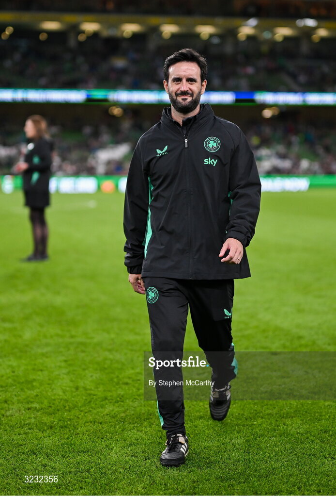6 September 2025; Republic of Ireland strength and conditioning coach Pepe Lázaro Ramírez before the FIFA World Cup 2026 Group F qualifying match between Republic of Ireland and Hungary at the Aviva Stadium in Dublin. Photo by Stephen McCarthy/Sportsfile