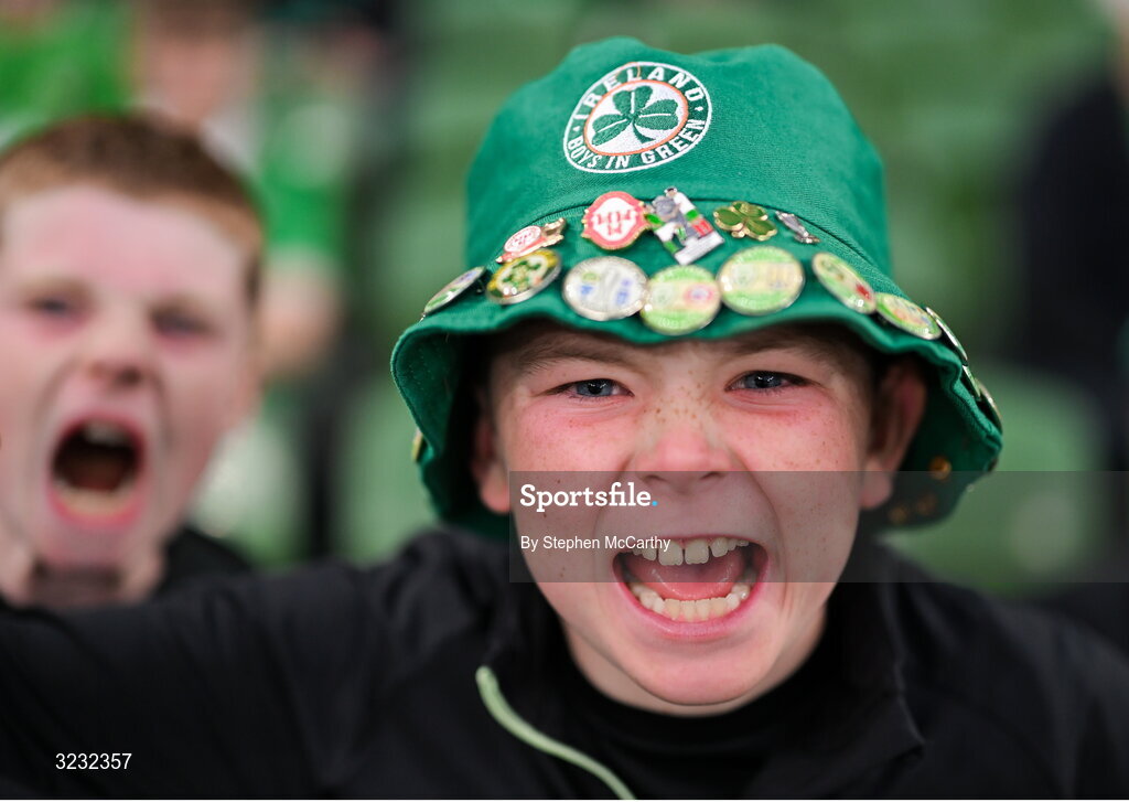 6 September 2025; Republic of Ireland supporter Paddy Gilloughley before the FIFA World Cup 2026 Group F qualifying match between Republic of Ireland and Hungary at the Aviva Stadium in Dublin.  Photo by Stephen McCarthy/Sportsfile