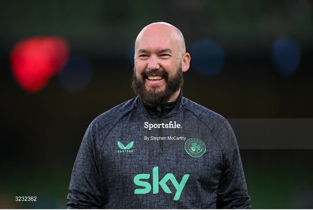 6 September 2025; Republic of Ireland kit and equipment manager Karl McKenna during the FIFA World Cup 2026 Group F qualifying match between Republic of Ireland and Hungary at the Aviva Stadium in Dublin. Photo by Stephen McCarthy/Sportsfile