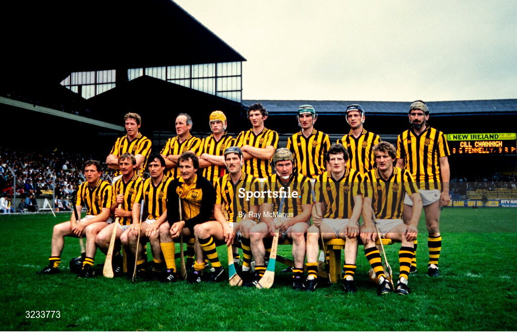 13 July 1986; Kilkenny team, back, from left, Christy Heffernan, Paddy Prendergast, Richie Power, Sean Fennelly, Liam Fennelly, Lester Ryan and John Henderson, with, front, from left, Kieran Brennan, Joe Hennessy, Harry Ryan, Kevin Fennelly, Frank Holohan, Ger Henderson, Pat Walsh and Ger Fennelly before the GAA Leinster Senior Hurling Championship final match between Kilkenny and Offaly at Croke Park in Dublin. Photo by Ray McManus/Sportsfile