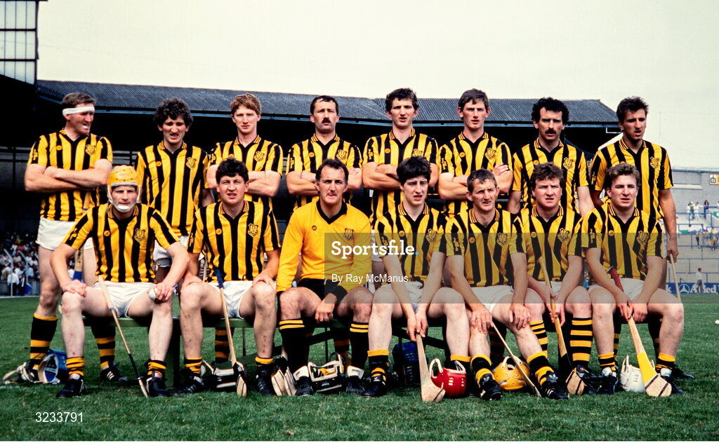 9 July 1989; The Kilkenny team, back, from left, Christy Heffernan, Liam Fennelly, John Power, Michael Cleere, Sean Fennelly, Pat O'Dwyer, John Henderson and Liam Egan, with, front, from left, Richie Power, Anthony Prendergast, Kevin Fennelly, Michael Phelan, Ger Fennelly, Willie O'Connor and Adrian Ronan before the Leinster Senior Hurling Championship Final match between Kilkenny and Offaly at Croke Park, Dublin. Photo by Ray McManus/Sportsfile
