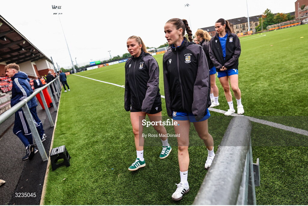 10 September 2025; The Athlone Town squad before the UEFA Women's Europa Cup first qualifying round first leg match between Glasgow City and Athlone Town at Petershill Park in Glasgow, Scotland. Photo by Ross MacDonald/Sportsfile