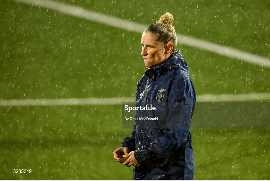 10 September 2025; Glasgow City head coach Leanne Ross before the UEFA Women's Europa Cup first qualifying round first leg match between Glasgow City and Athlone Town at Petershill Park in Glasgow, Scotland. Photo by Ross MacDonald/Sportsfile