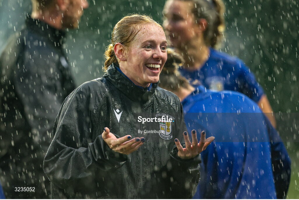 10 September 2025; Kelly Brady of Athlone Town before the UEFA Women's Europa Cup first qualifying round first leg match between Glasgow City and Athlone Town at Petershill Park in Glasgow, Scotland. Photo by Ross MacDonald/Sportsfile