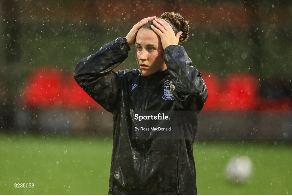 10 September 2025; Isabel Ryan of Athlone Town before the UEFA Women's Europa Cup first qualifying round first leg match between Glasgow City and Athlone Town at Petershill Park in Glasgow, Scotland. Photo by Ross MacDonald/Sportsfile