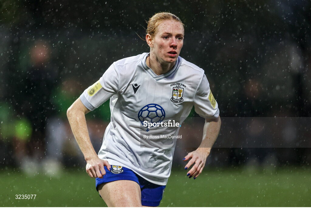 10 September 2025; Kelly Brady of Athlone Town during the UEFA Women's Europa Cup first qualifying round first leg match between Glasgow City and Athlone Town at Petershill Park in Glasgow, Scotland. Photo by Ross MacDonald/Sportsfile