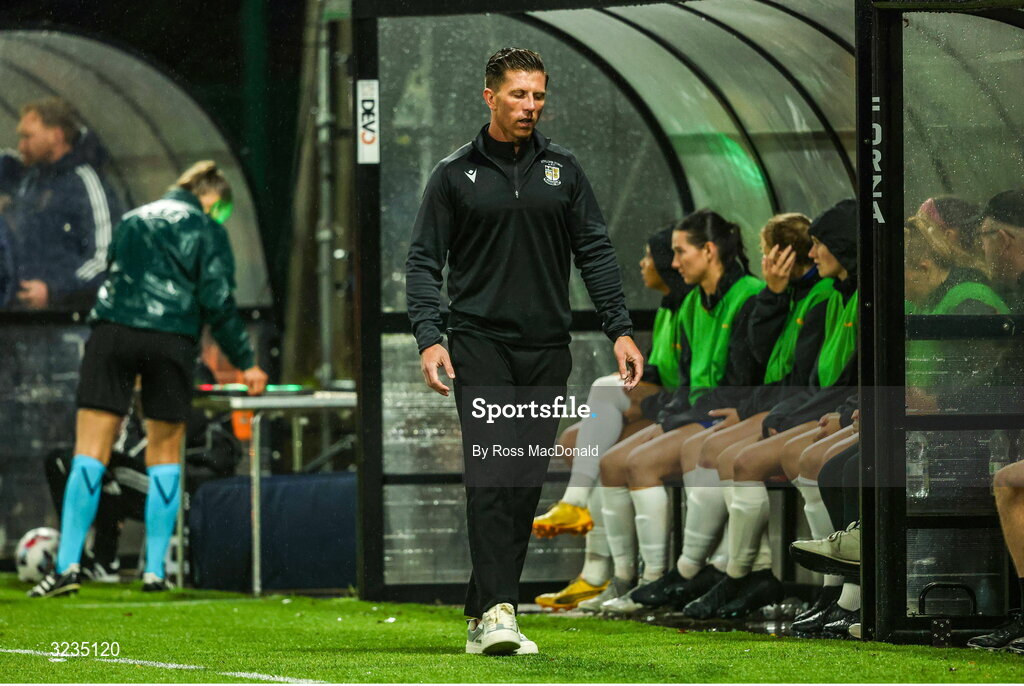 10 September 2025; Athlone Town interim manager John Sullivan during the UEFA Women's Europa Cup first qualifying round first leg match between Glasgow City and Athlone Town at Petershill Park in Glasgow, Scotland. Photo by Ross MacDonald/Sportsfile