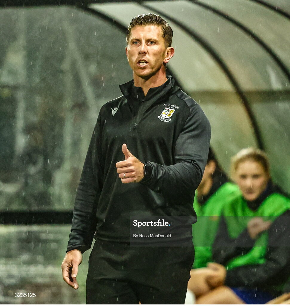 10 September 2025; Athlone Town interim manager John Sullivan during the UEFA Women's Europa Cup first qualifying round first leg match between Glasgow City and Athlone Town at Petershill Park in Glasgow, Scotland. Photo by Ross MacDonald/Sportsfile