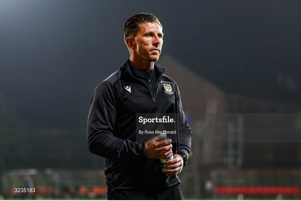 10 September 2025; Athlone Town Interim Manager John Sullivan at full time after the UEFA Women's Europa Cup first qualifying round first leg match between Glasgow City and Athlone Town at Petershill Park in Glasgow, Scotland. Photo by Ross MacDonald/Sportsfile