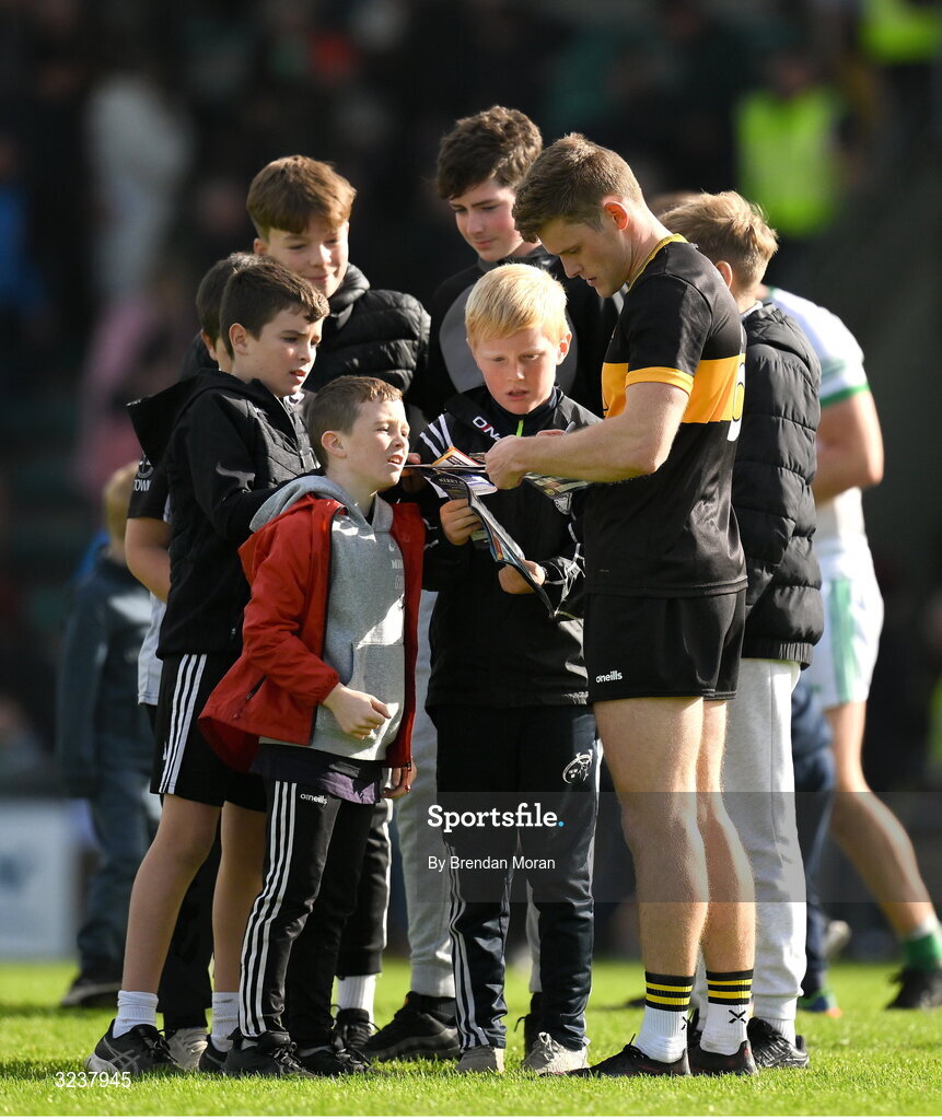 14 September 2025; Gavin White of Dr Crokes signs autographs for supporters after the Kerry County Senior Club Football Championship final match between Dr Crokes and Na Gaeil at Austin Stack Park in Tralee, Kerry. Photo by Brendan Moran/Sportsfile