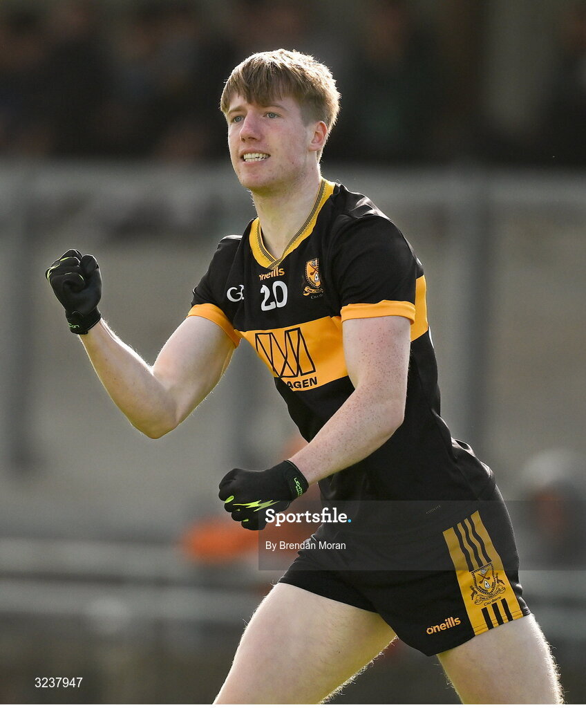 14 September 2025; Alex Hennigan of Dr Crokes celebrates after kicking a late score during the Kerry County Senior Club Football Championship final match between Dr Crokes and Na Gaeil at Austin Stack Park in Tralee, Kerry. Photo by Brendan Moran/Sportsfile