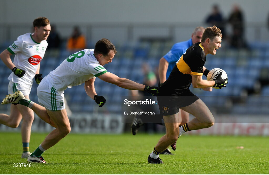 14 September 2025; Gavin White of Dr Crokes in action against Jack Barry of Na Gaeil during the Kerry County Senior Club Football Championship final match between Dr Crokes and Na Gaeil at Austin Stack Park in Tralee, Kerry. Photo by Brendan Moran/Sportsfile