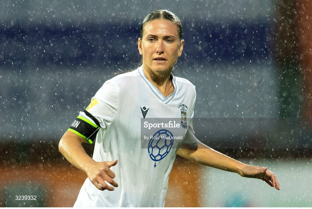 10 September 2025; Madison Gibson  of Athlone Town during the UEFA Women's Europa Cup first qualifying round first leg match between Glasgow City and Athlone Town at Petershill Park in Glasgow, Scotland. Photo by Ross MacDonald/Sportsfile