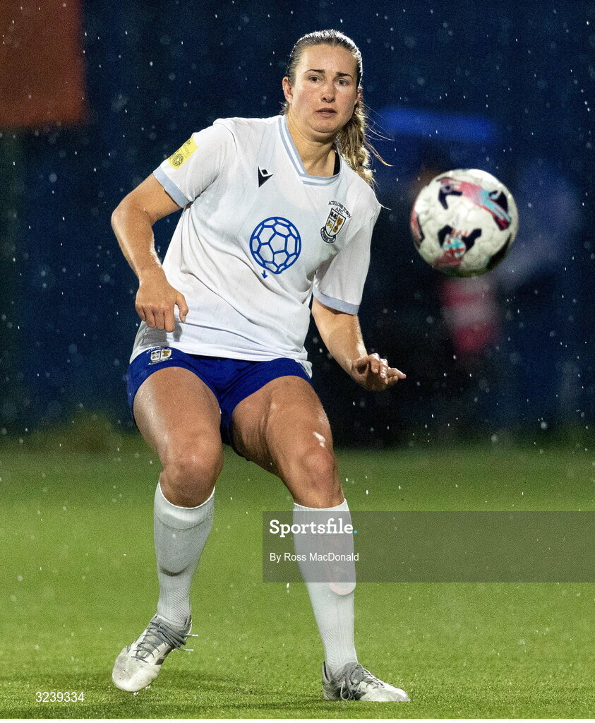10 September 2025; Natalie McNally of Athlone Town during the UEFA Women's Europa Cup first qualifying round first leg match between Glasgow City and Athlone Town at Petershill Park in Glasgow, Scotland. Photo by Ross MacDonald/Sportsfile