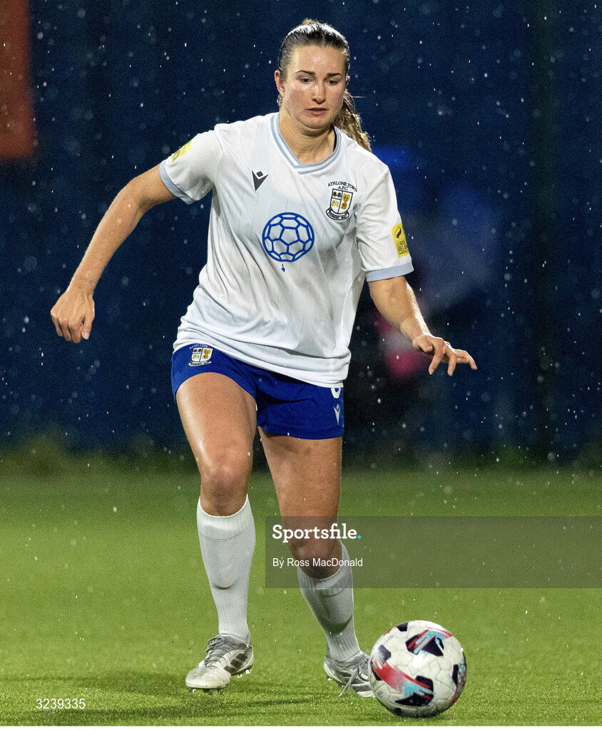 10 September 2025; Natalie McNally of Athlone Town during the UEFA Women's Europa Cup first qualifying round first leg match between Glasgow City and Athlone Town at Petershill Park in Glasgow, Scotland. Photo by Ross MacDonald/Sportsfile