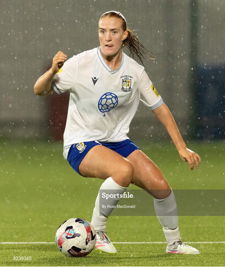 10 September 2025; Shauna Brennan of Athlone Town during the UEFA Women's Europa Cup first qualifying round first leg match between Glasgow City and Athlone Town at Petershill Park in Glasgow, Scotland. Photo by Ross MacDonald/Sportsfile