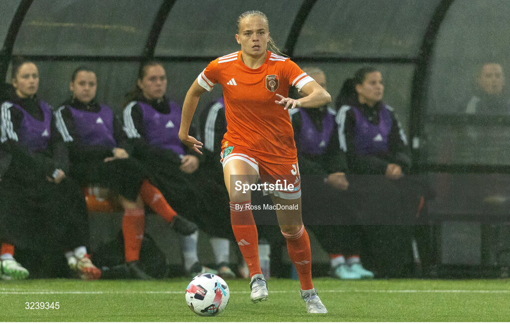 10 September 2025; Abi Harrison of Glasgow City after the UEFA Women's Europa Cup first qualifying round first leg match between Glasgow City and Athlone Town at Petershill Park in Glasgow, Scotland. Photo by Ross MacDonald/Sportsfile