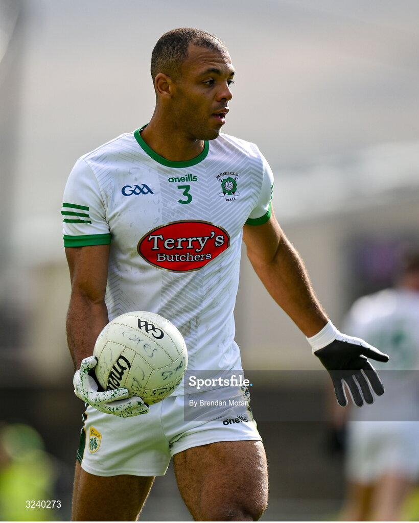 14 September 2025; Stefan Okunbor of Na Gaeil during the Kerry County Senior Club Football Championship final match between Dr Crokes and Na Gaeil at Austin Stack Park in Tralee, Kerry. Photo by Brendan Moran/Sportsfile