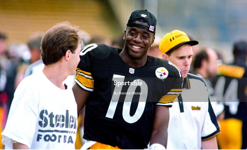 27 July 1997; Kordell Stewart of the Pittsburgh Steelers during the American Bowl between Chicago Bears and Pittsburgh Steelers at Croke Park in Dublin. Photo by Brendan Moran/Sportsfile