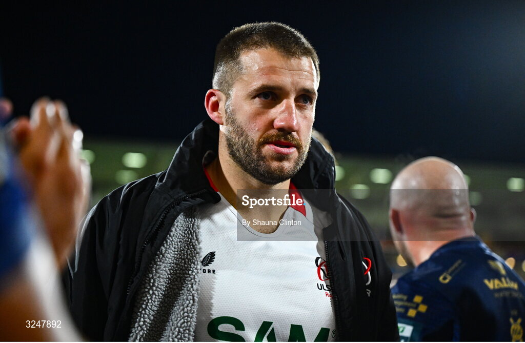 26 September 2025; Stuart McCloskey of Ulster after his side's victory in the United Rugby Championship match between Ulster and Dragons at Affidea Stadium in Belfast. Photo by Shauna Clinton/Sportsfile