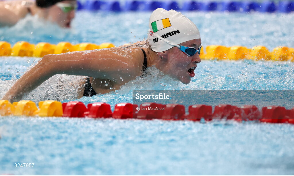 27 September 2025; Roisin Ni Riain of team Ireland competes in the heats of the Women’s 200m Medley SM13 during day seven of the Toyota World Para Swimming Championships at the OCBC Aquatic Centre in Singapore. Photo by Ian MacNicol/Sportsfile