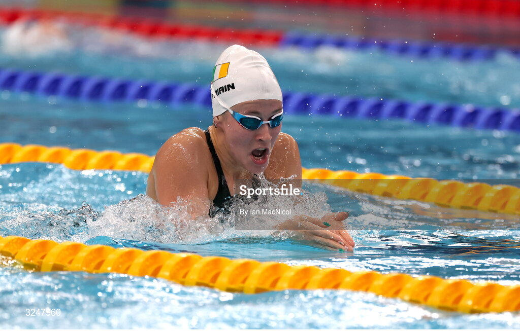 27 September 2025; Roisin Ni Riain of team Ireland competes in the heats of the Women’s 200m Medley SM13 during day seven of the Toyota World Para Swimming Championships at the OCBC Aquatic Centre in Singapore. Photo by Ian MacNicol/Sportsfile