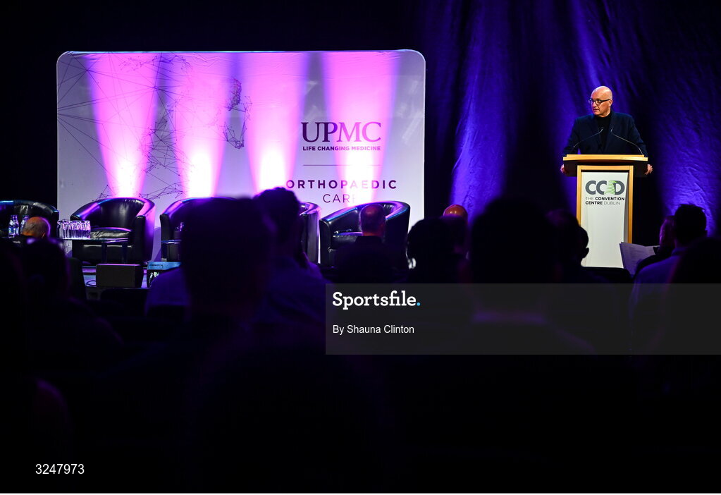 27 September 2025; Joel Nelson, UPMC executive vice president, UPMC international president, UMPC chief clinical officer, during the UPMC Orthopaedic Care and Sports Medicine Conference at The Convention Centre in Dublin. Photo by Shauna Clinton/Sportsfile