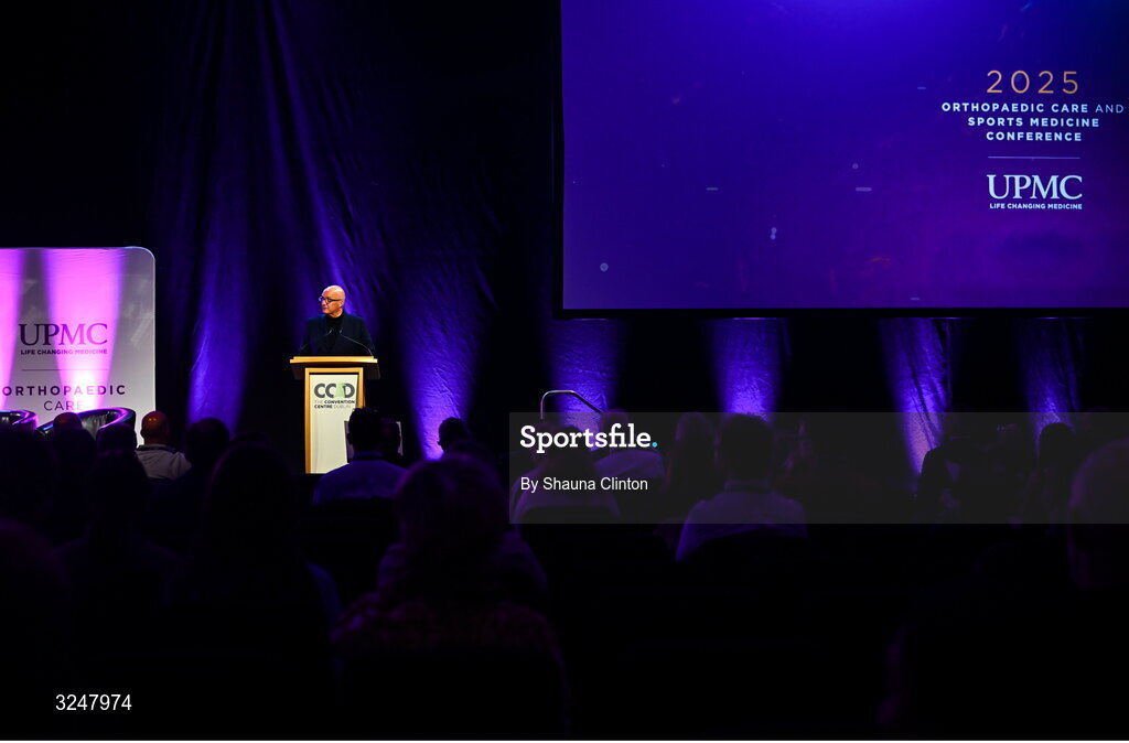 27 September 2025; Joel Nelson, UPMC executive vice president, UPMC international president, UMPC chief clinical officer, during the UPMC Orthopaedic Care and Sports Medicine Conference at The Convention Centre in Dublin. Photo by Shauna Clinton/Sportsfile
