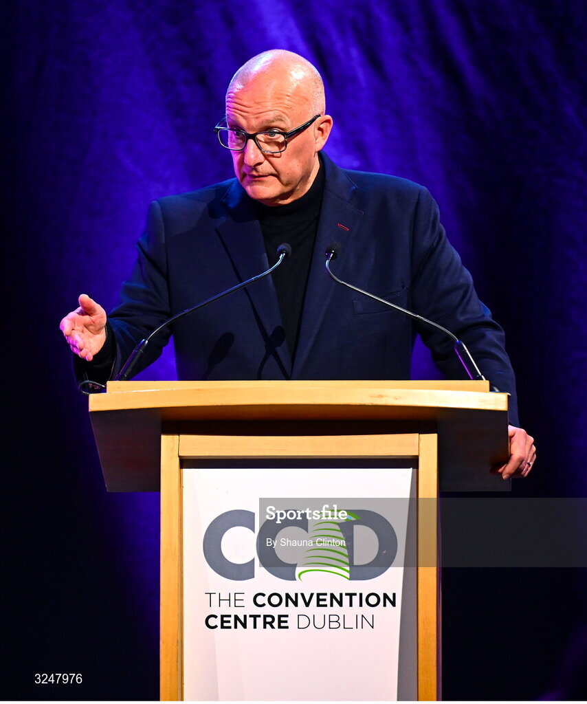 27 September 2025; Joel Nelson, UPMC executive vice president, UPMC international president, UPMC chief clinical officer, during the UPMC Orthopaedic Care and Sports Medicine Conference at The Convention Centre in Dublin. Photo by Shauna Clinton/Sportsfile