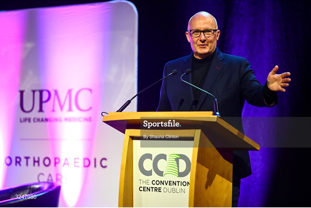 27 September 2025; Joel Nelson, UPMC executive vice president, UPMC international president, UMPC chief clinical officer, during the UPMC Orthopaedic Care and Sports Medicine Conference at The Convention Centre in Dublin. Photo by Shauna Clinton/Sportsfile