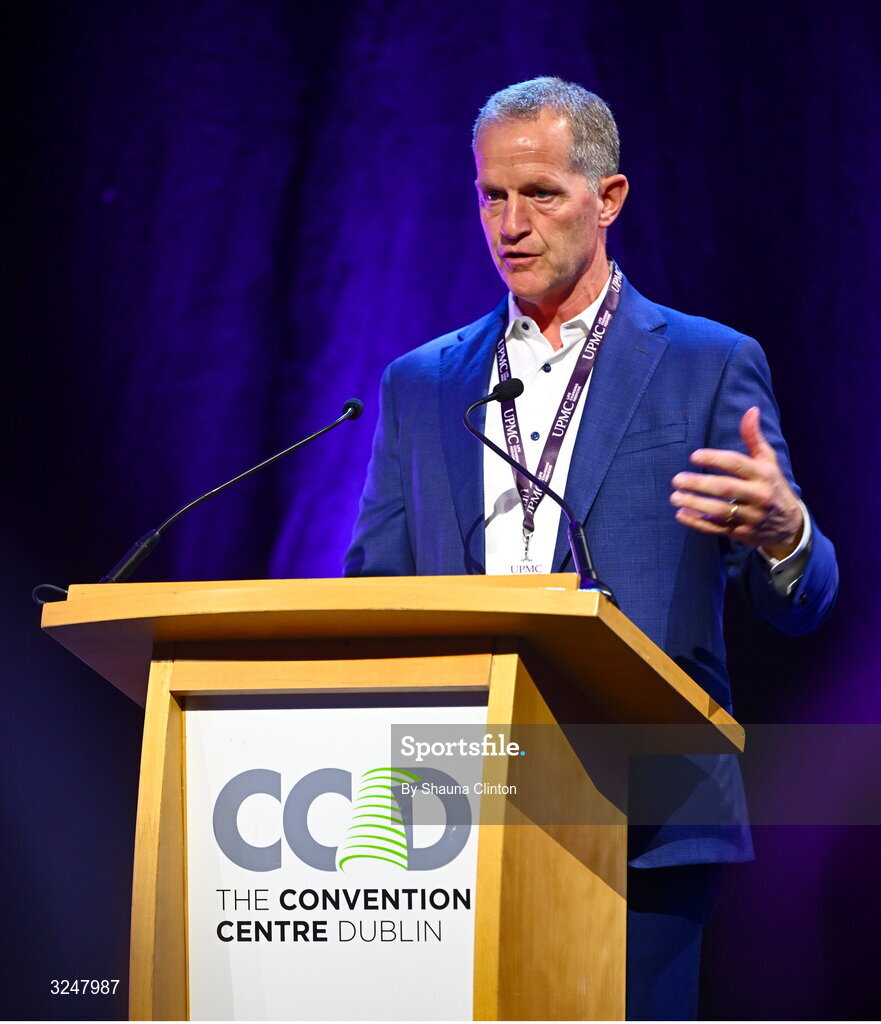 27 September 2025; UPMC Concussion Program director Michael Collins PhD during the UPMC Orthopaedic Care and Sports Medicine Conference at The Convention Centre in Dublin. Photo by Shauna Clinton/Sportsfile