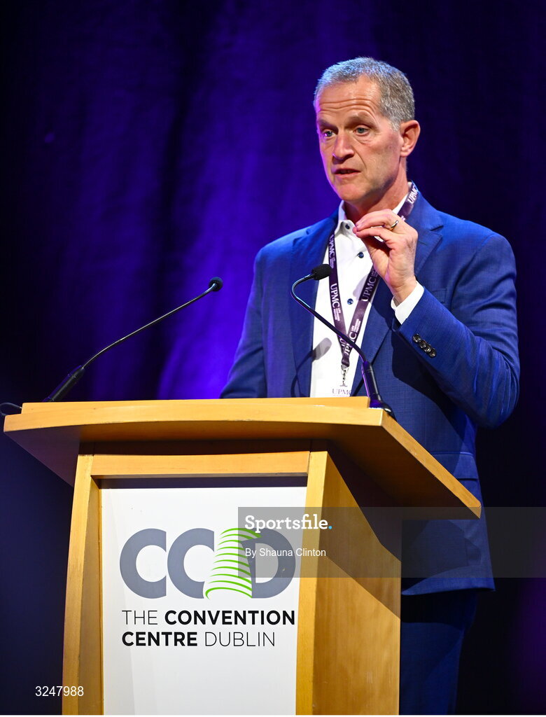 27 September 2025; UPMC Concussion Program director Michael Collins PhD during the UPMC Orthopaedic Care and Sports Medicine Conference at The Convention Centre in Dublin. Photo by Shauna Clinton/Sportsfile