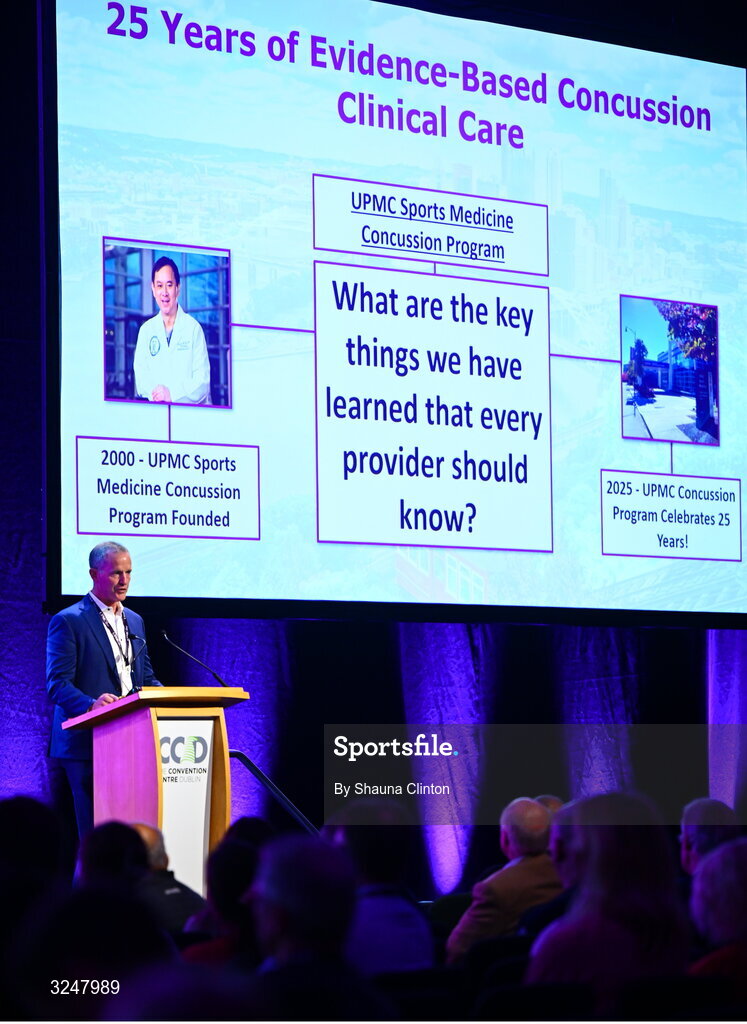 27 September 2025; UPMC Concussion Program director Michael Collins PhD during the UPMC Orthopaedic Care and Sports Medicine Conference at The Convention Centre in Dublin. Photo by Shauna Clinton/Sportsfile