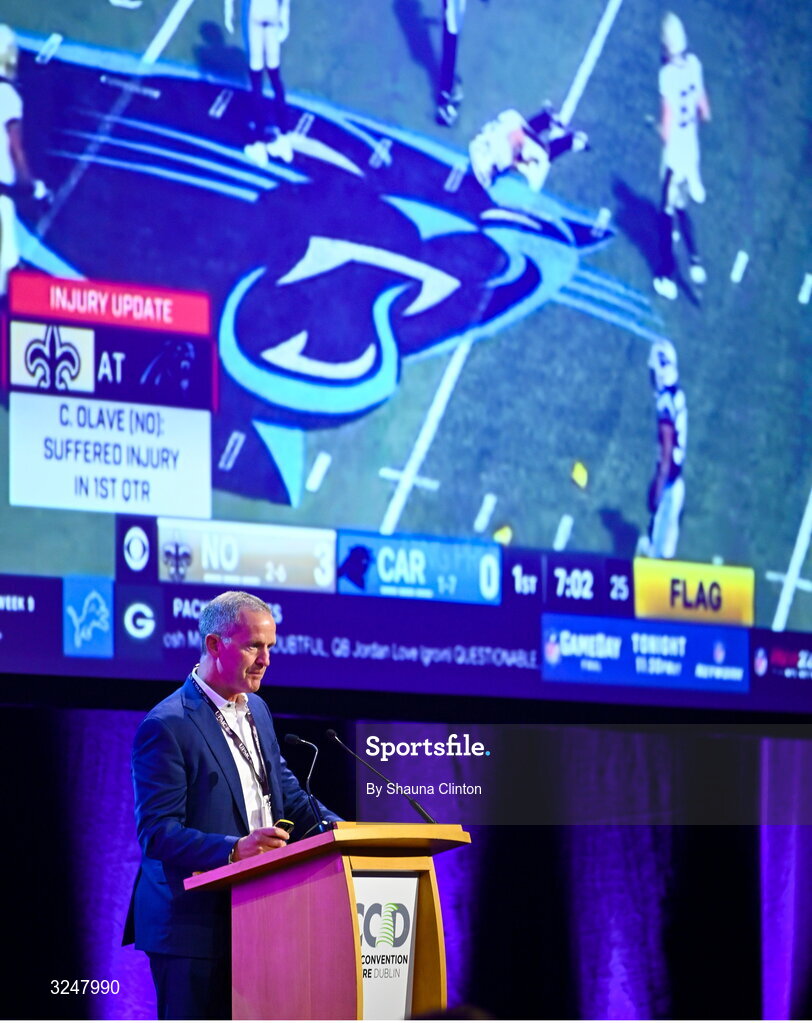 27 September 2025; UPMC Concussion Program director Michael Collins PhD during the UPMC Orthopaedic Care and Sports Medicine Conference at The Convention Centre in Dublin. Photo by Shauna Clinton/Sportsfile