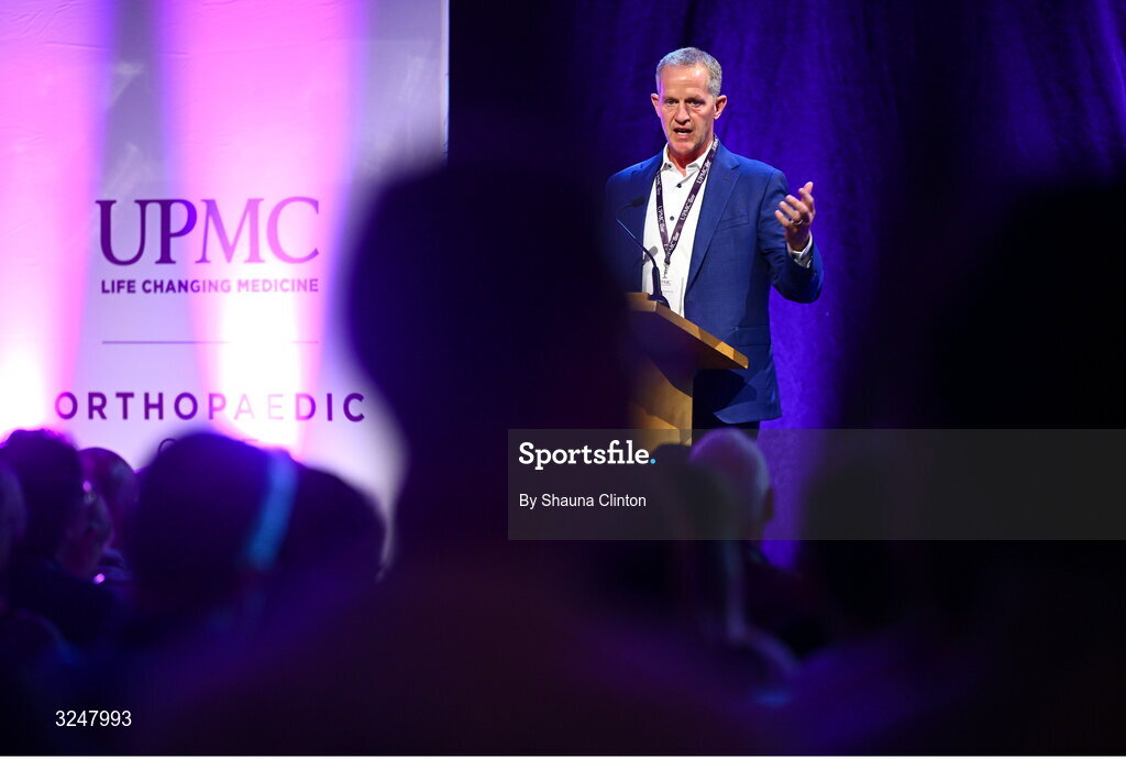 27 September 2025; UPMC Concussion Program director Michael Collins PhD during the UPMC Orthopaedic Care and Sports Medicine Conference at The Convention Centre in Dublin. Photo by Shauna Clinton/Sportsfile