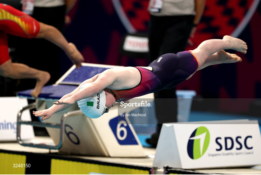 27 September 2025; Dearbhaile Brady of team Ireland competes in the final of the Women’s 50m Butterfly S6 during day seven of the Toyota World Para Swimming Championships at the OCBC Aquatic Centre in Singapore. Photo by Ian MacNicol/Sportsfile