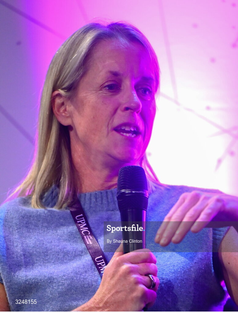 27 September 2025; IRFU specialist rehabilitation physiotherapist Emma Gallivan during the UPMC Orthopaedic Care and Sports Medicine Conference at The Convention Centre in Dublin. Photo by Shauna Clinton/Sportsfile