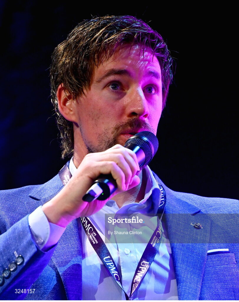 27 September 2025; UPMC Sports Surgey Clinic head of strength and conditioning and lab services Tommy Mooney during the UPMC Orthopaedic Care and Sports Medicine Conference at The Convention Centre in Dublin. Photo by Shauna Clinton/Sportsfile