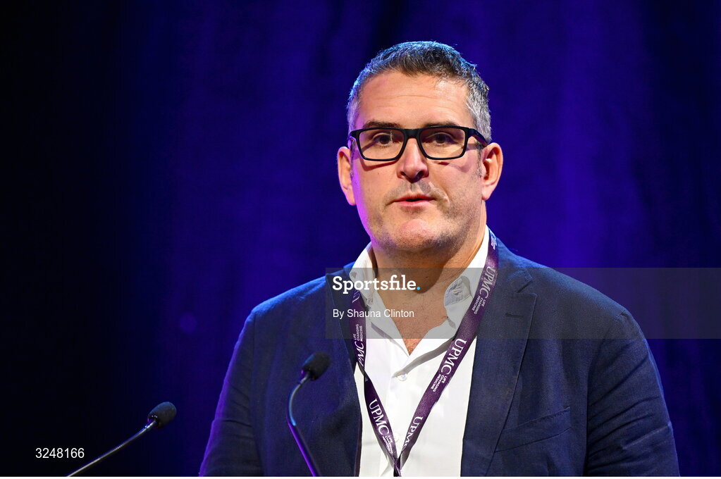27 September 2025; Chief of Surgery at Aspetar Sport Medicine Hospital, Doha, Qatar, Alan Getgood during the UPMC Orthopaedic Care and Sports Medicine Conference at The Convention Centre in Dublin. Photo by Shauna Clinton/Sportsfile