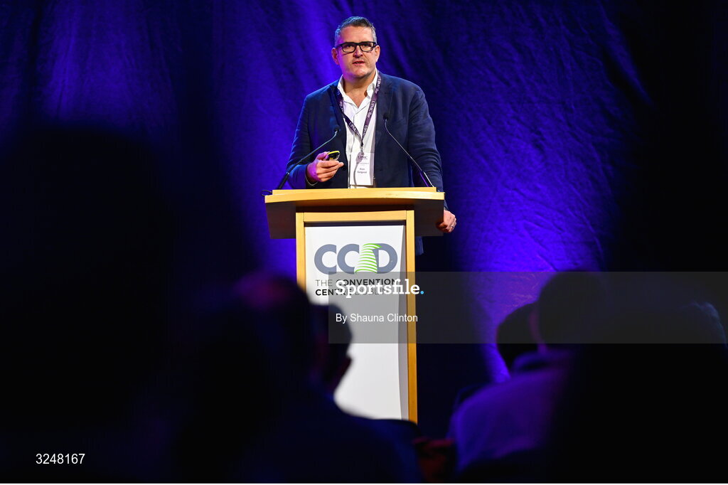 27 September 2025; Chief of Surgery at Aspetar Sport Medicine Hospital, Doha, Qatar, Alan Getgood during the UPMC Orthopaedic Care and Sports Medicine Conference at The Convention Centre in Dublin. Photo by Shauna Clinton/Sportsfile