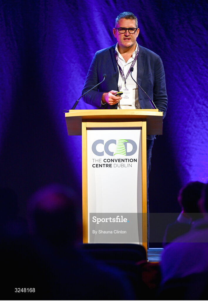 27 September 2025; Chief of Surgery at Aspetar Sport Medicine Hospital, Doha, Qatar, Alan Getgood during the UPMC Orthopaedic Care and Sports Medicine Conference at The Convention Centre in Dublin. Photo by Shauna Clinton/Sportsfile